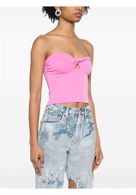 Pink twisted cut-out strapless top - women THE ANDAMANE | T150723BTJP073BBBL
